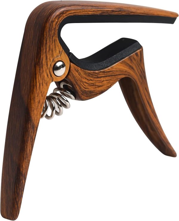 Ukulele Capo for Soprano, Concert, Tenor, Baritone Ukulele with felt picks (Walnut) - Image 2