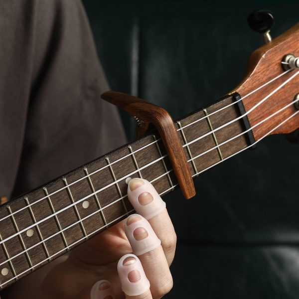 Ukulele Capo for Soprano, Concert, Tenor, Baritone Ukulele with felt picks (Walnut) - Image 4
