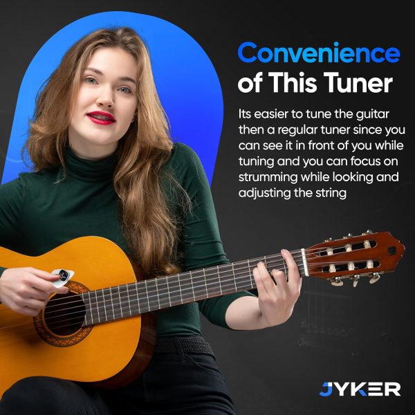 USA Guitar Tuner Pick 2-in-1 - Digital with LED Screen, 0.6mm Plectrum, 12 Equal Temperaments, Precision Tuning for Electric & Acoustic Guitars, Bass, Ukulele, Violin, Bass, Banjo, Chromatic - Image 6